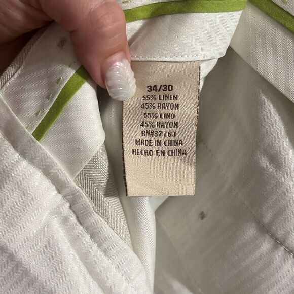 ✨CUBAVERA DELAVE LINEN FLAT FRONT PANTS 34/30✨ - Picture 7 of 8